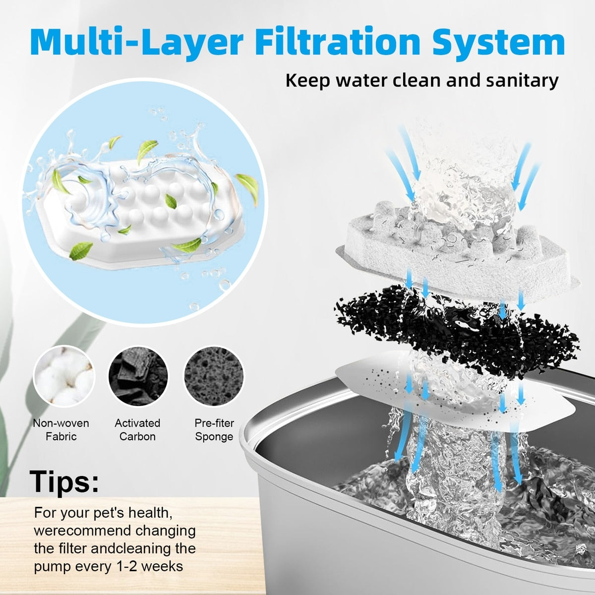 T-Faucet Stainless Steel Pet Water Fountain