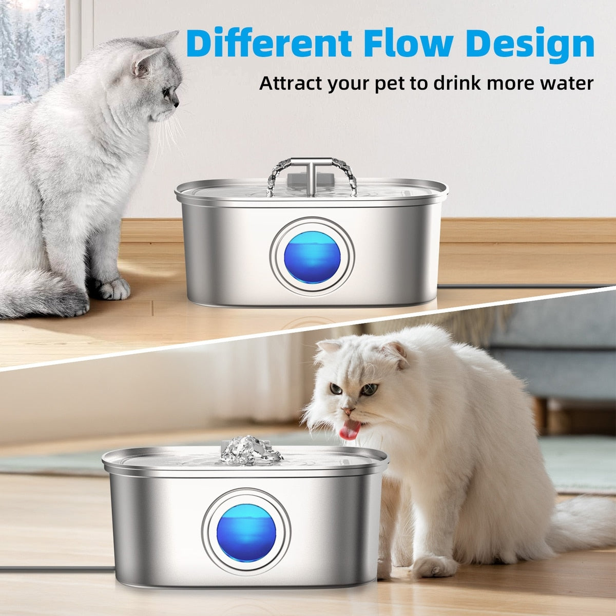 T-Faucet Stainless Steel Pet Water Fountain