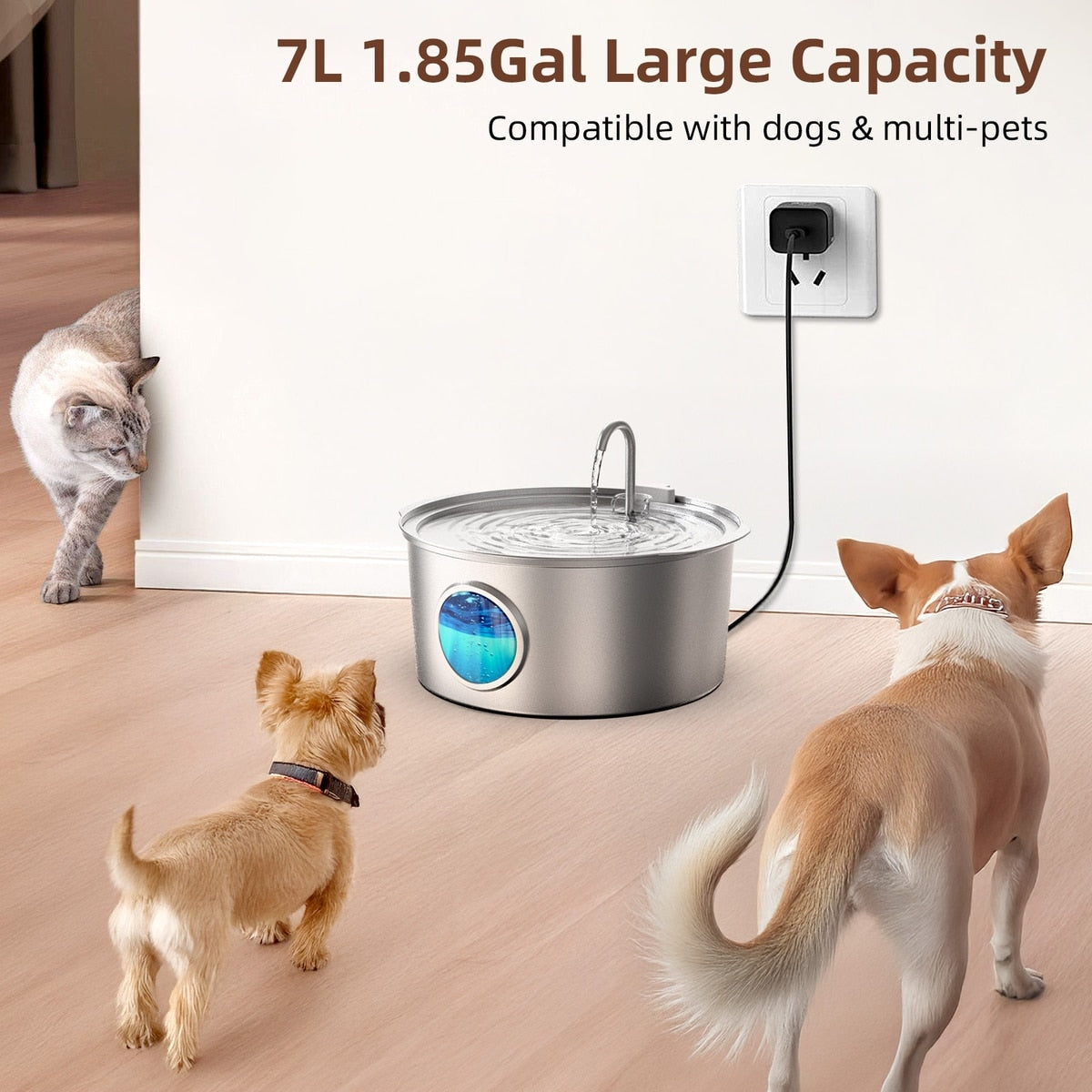 Stainless Steel Pet Water Fountain