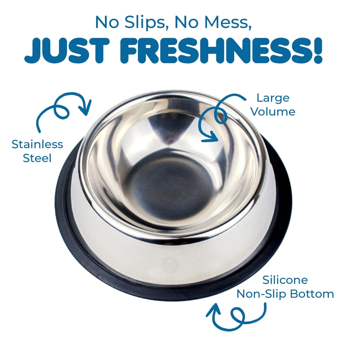 No-Spill Stainless Steel Pet Bowl