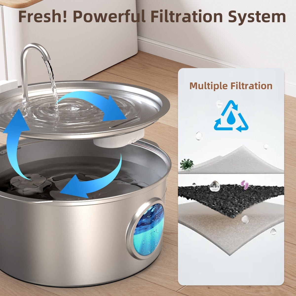 Stainless Steel Pet Water Fountain
