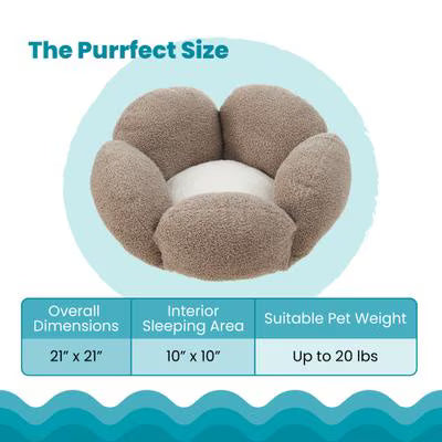 Flower-Shaped Plush Cat Bed