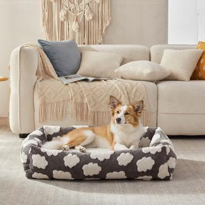 Jacquard Cloud Square Pet Bed