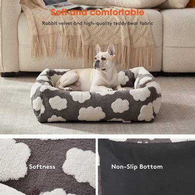 Jacquard Cloud Square Pet Bed