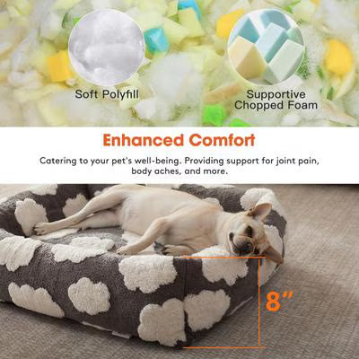 Jacquard Cloud Square Pet Bed