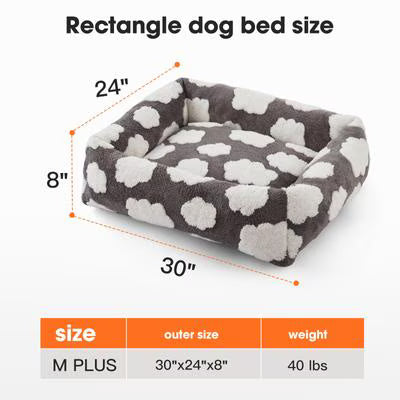 Jacquard Cloud Square Pet Bed