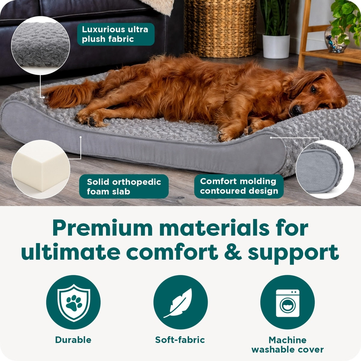 Ultra Plush Orthopedic Lounger Pet Bed