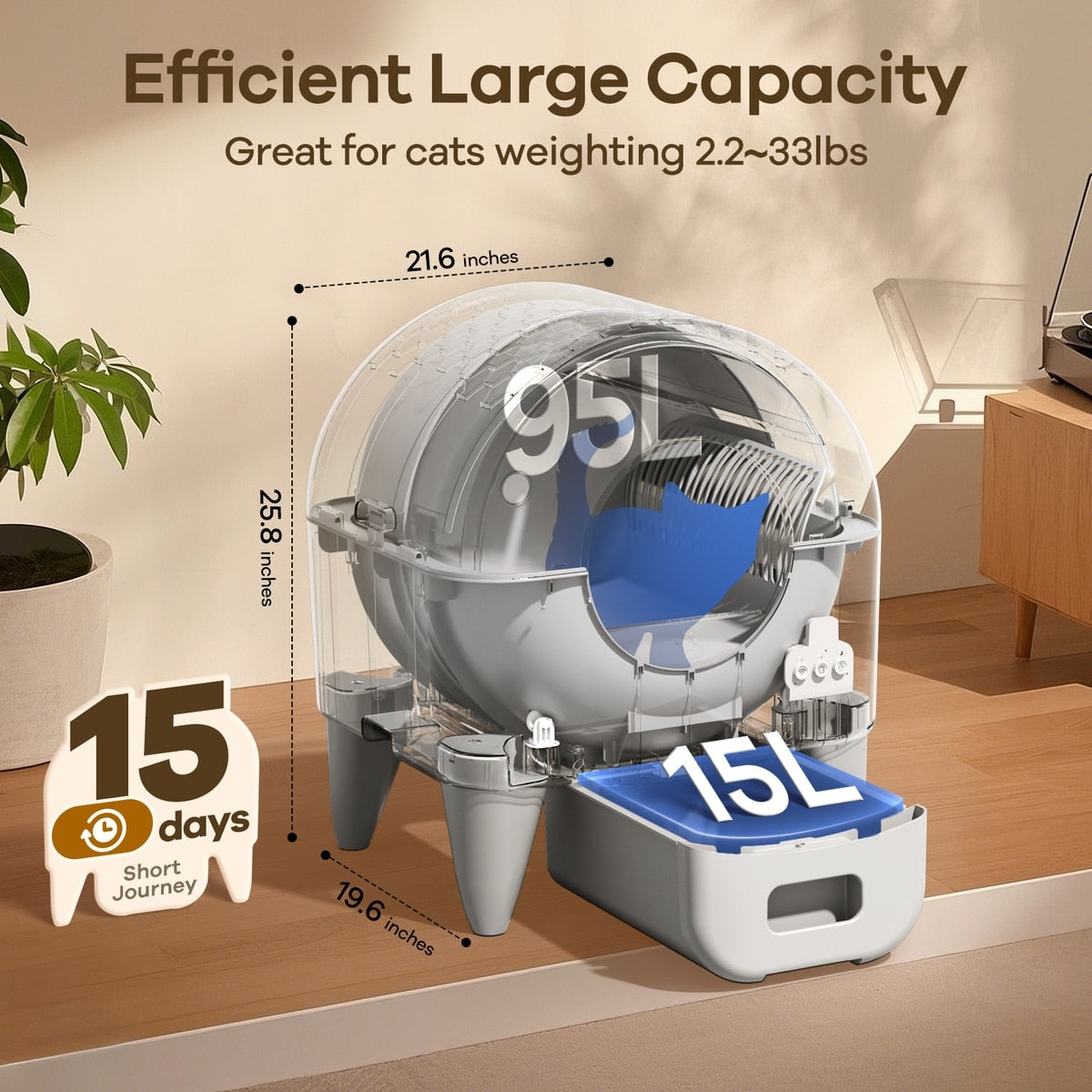 Smart Automatic Self-Cleaning Cat Litter Box