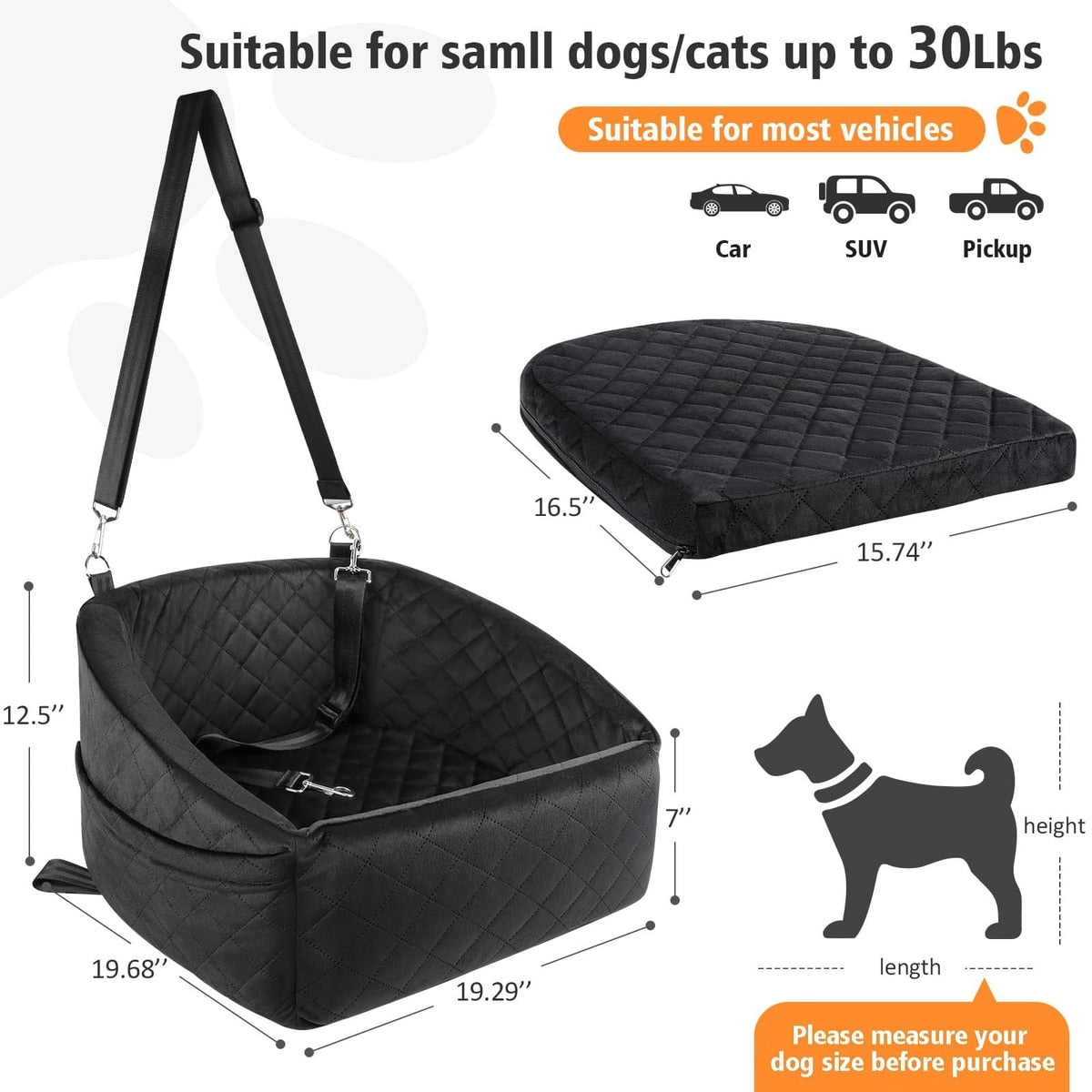 Elevated Dog Booster Car Seat