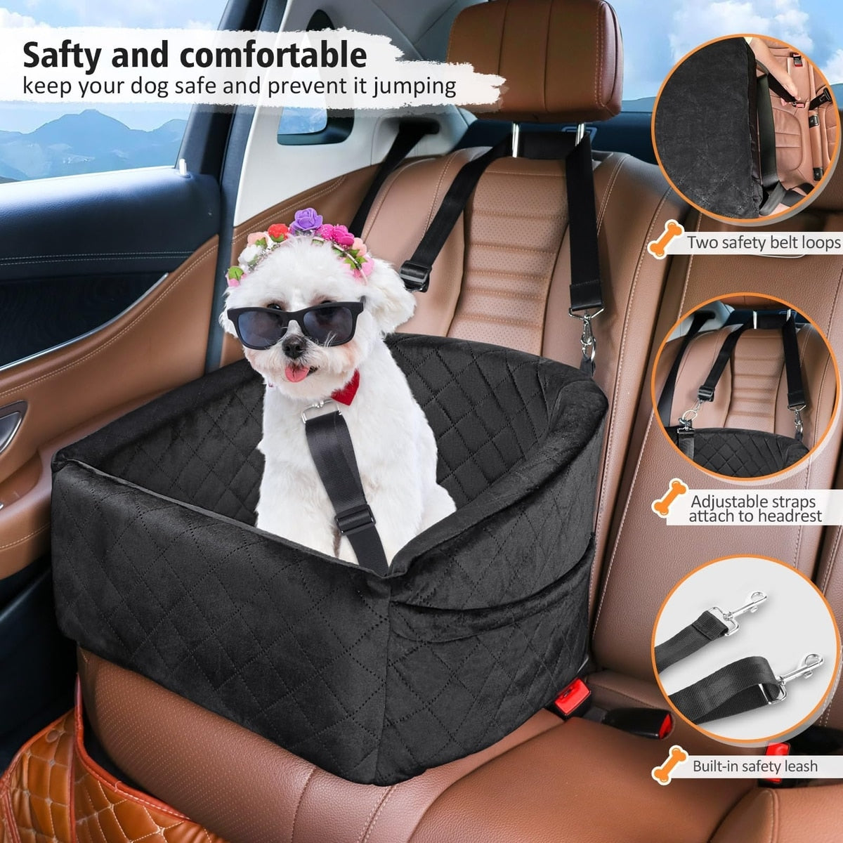 Elevated Dog Booster Car Seat