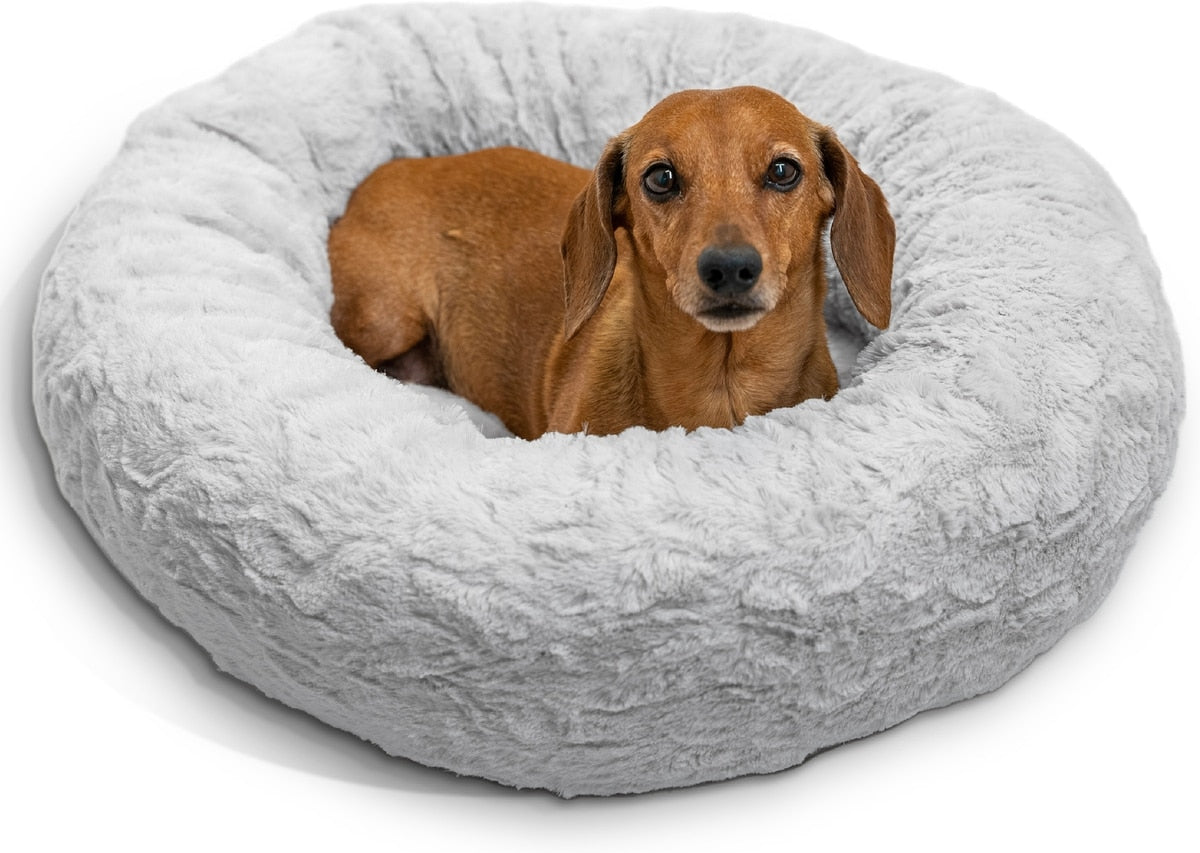 Calming Lux Fur Donut Pet Bed