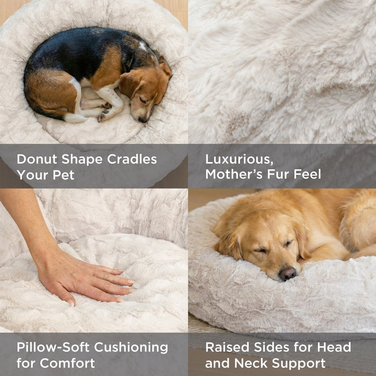 Calming Lux Fur Donut Pet Bed