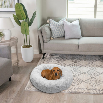 Calming Lux Fur Donut Pet Bed