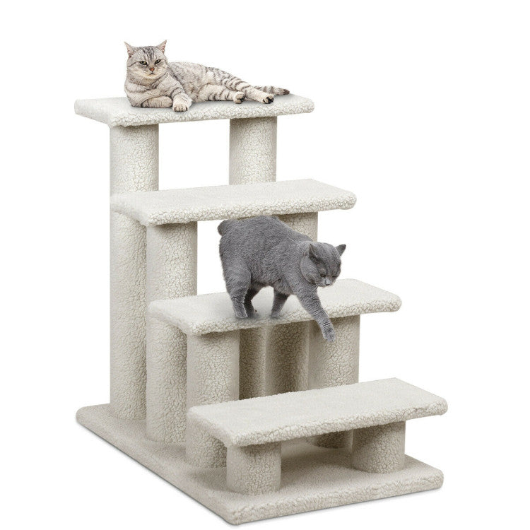 4-Step Carpeted Pet Stairs