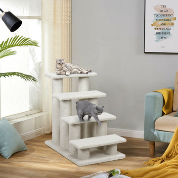 4-Step Carpeted Pet Stairs