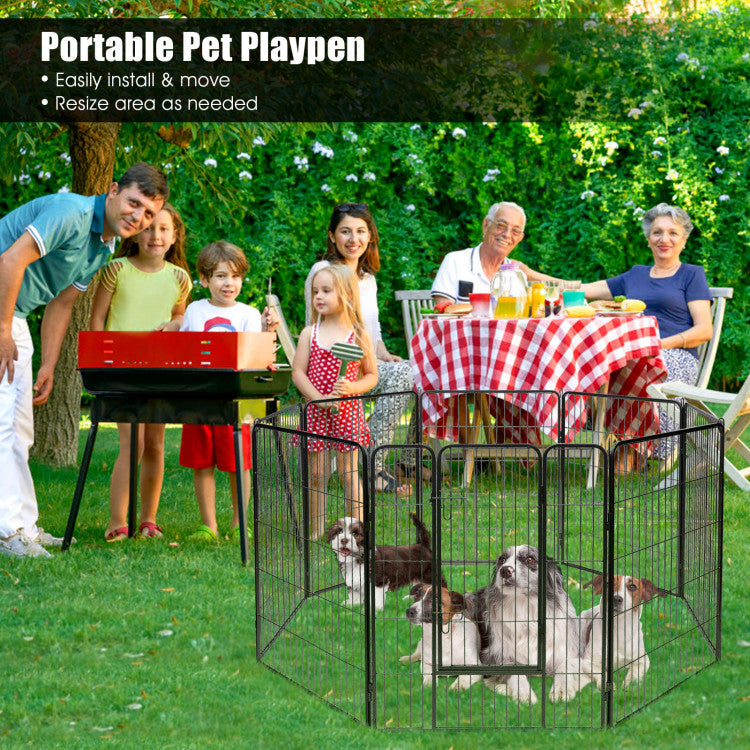 8-Panel Heavy-Duty Pet Playpen