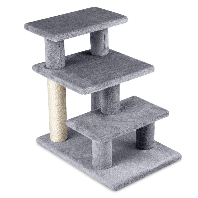3-Tier Plush Pet Stairs