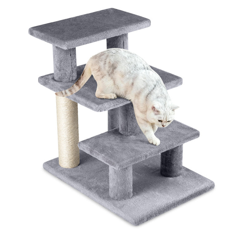 3-Tier Plush Pet Stairs