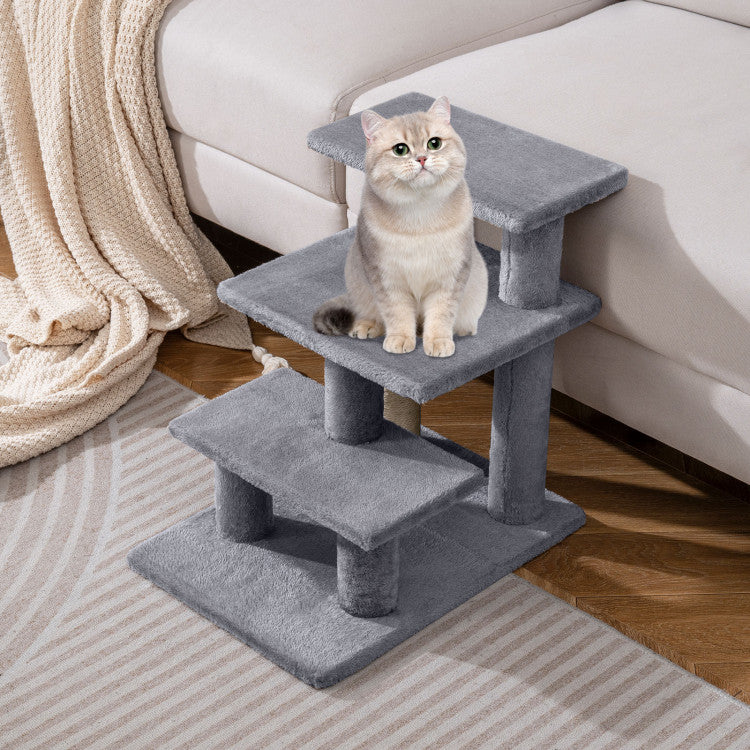 3-Tier Plush Pet Stairs