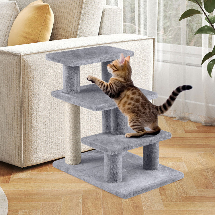 3-Tier Plush Pet Stairs