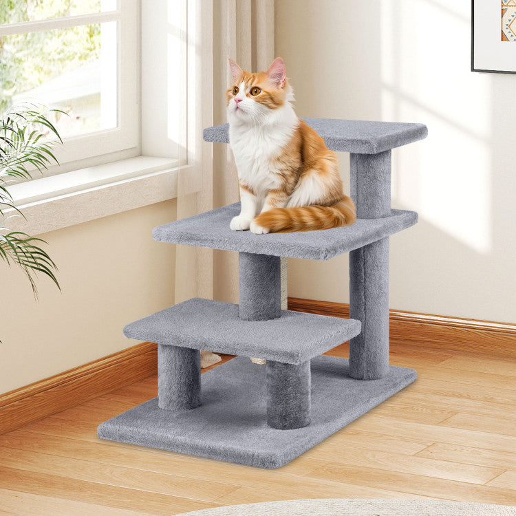 3-Tier Plush Pet Stairs