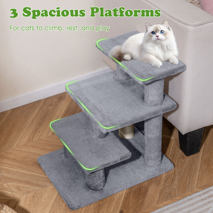3-Tier Plush Pet Stairs