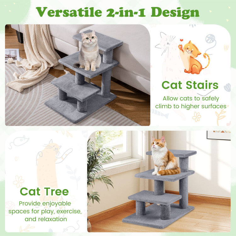 3-Tier Plush Pet Stairs