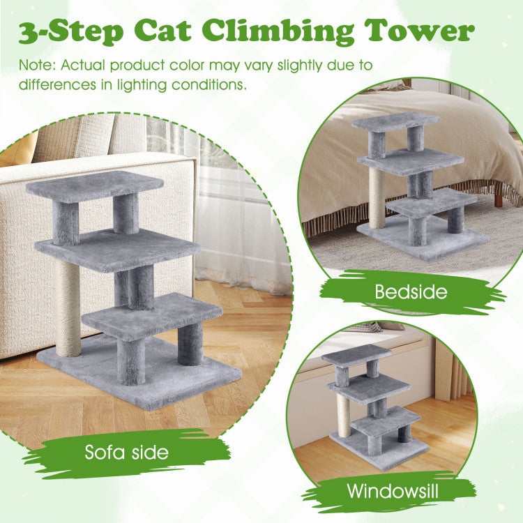 3-Tier Plush Pet Stairs