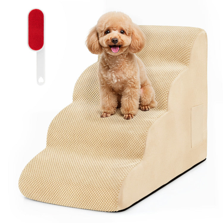 4-Tier Non-Slip Foam Pet Steps