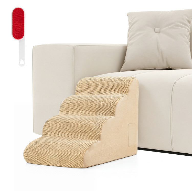 4-Tier Non-Slip Foam Pet Steps