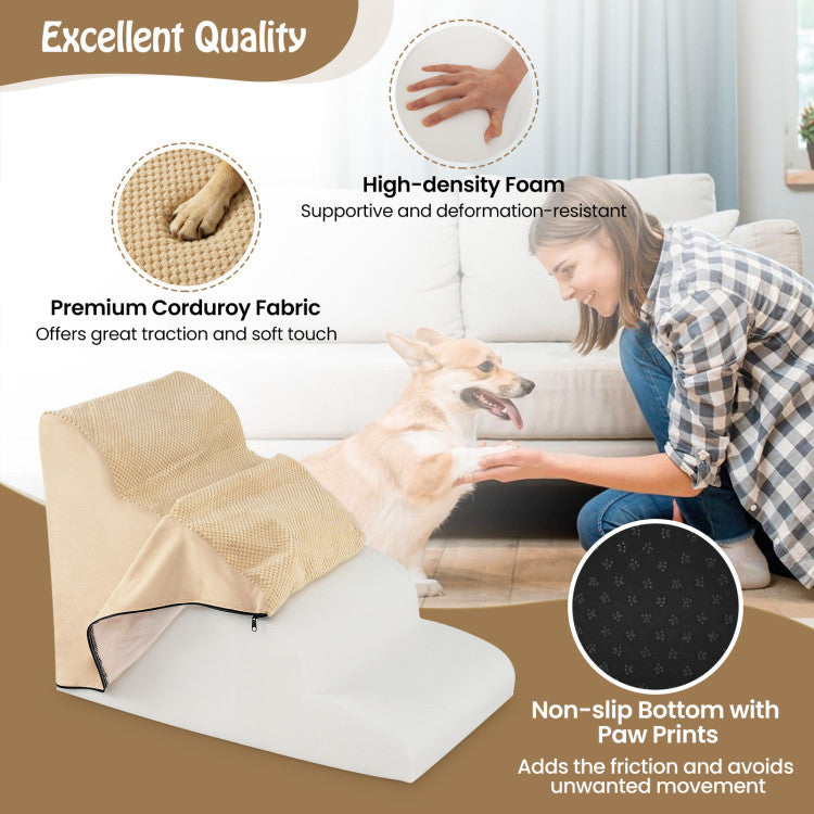 4-Tier Non-Slip Foam Pet Steps