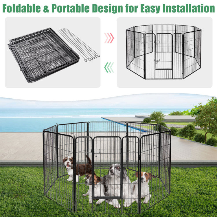 8-Panel Heavy-Duty Pet Playpen