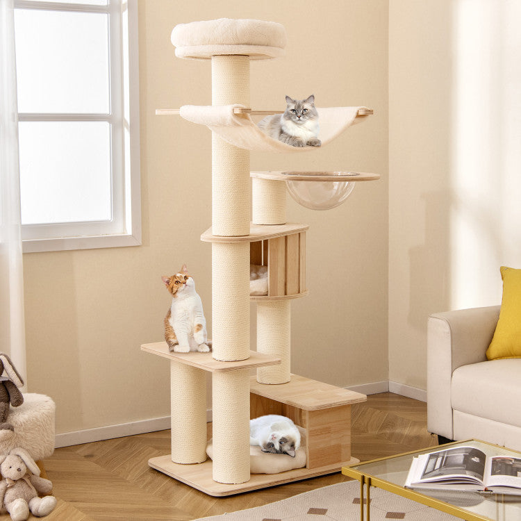69-Inch Wooden Cat Tree