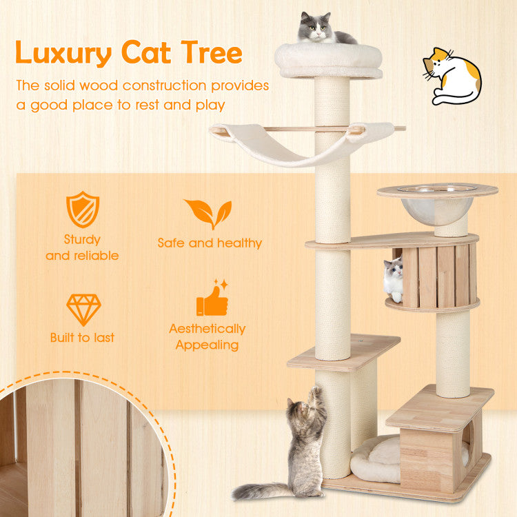 69-Inch Wooden Cat Tree