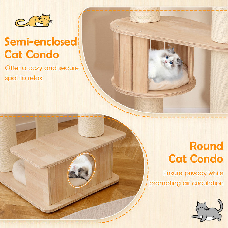 69-Inch Wooden Cat Tree