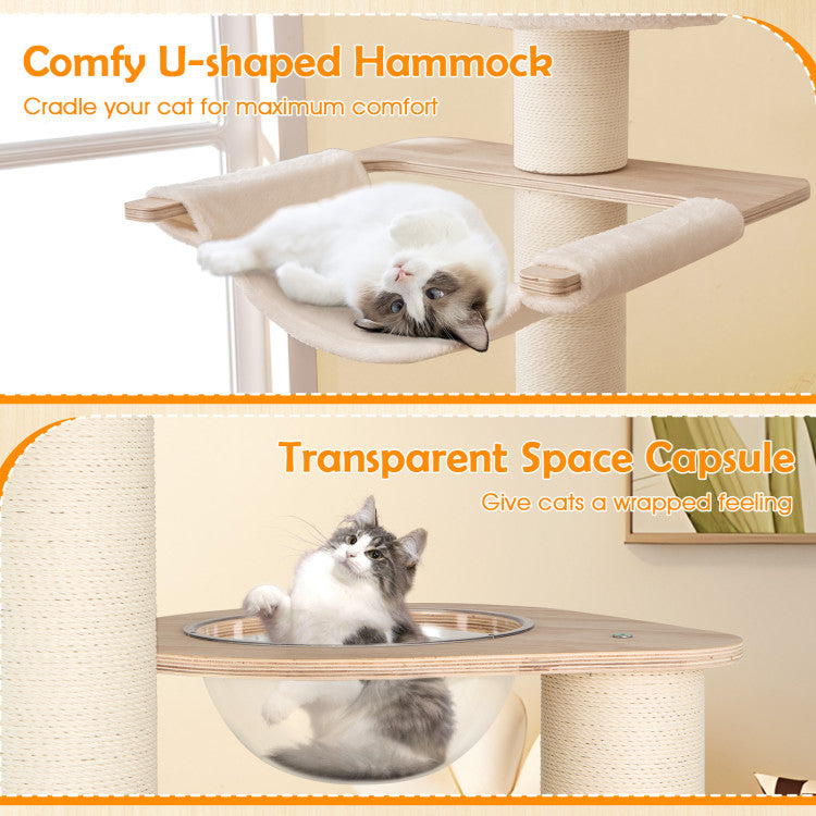 69-Inch Wooden Cat Tree