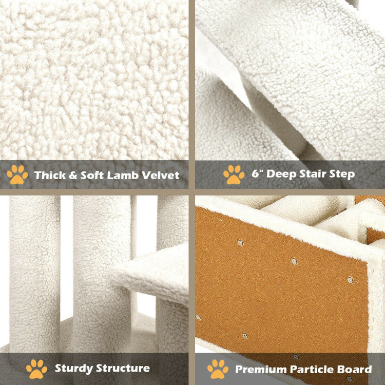 4-Step Carpeted Pet Stairs