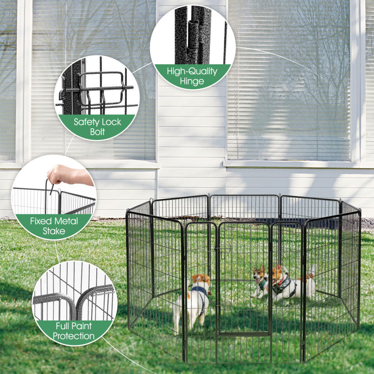 8-Panel Heavy-Duty Pet Playpen