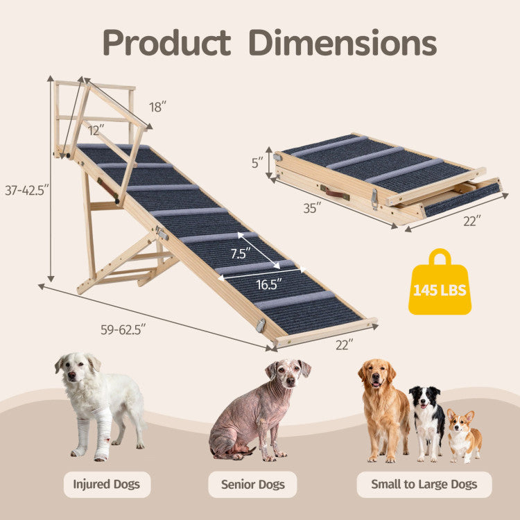 6-Level Adjustable Dog Ramp