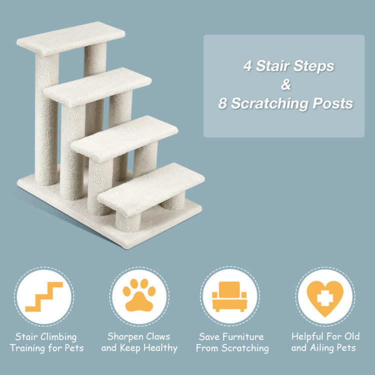 4-Step Carpeted Pet Stairs