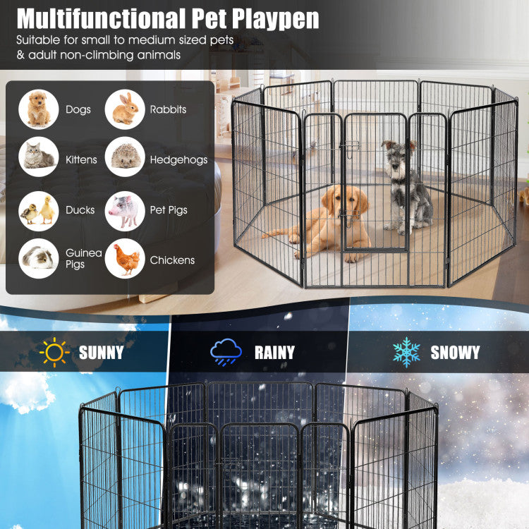 8-Panel Heavy-Duty Pet Playpen
