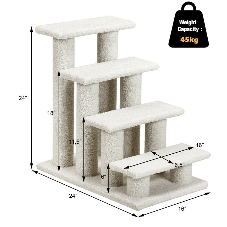 4-Step Carpeted Pet Stairs
