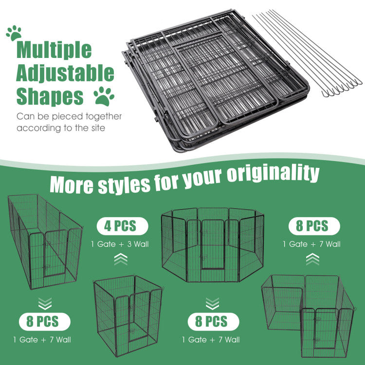 8-Panel Heavy-Duty Pet Playpen