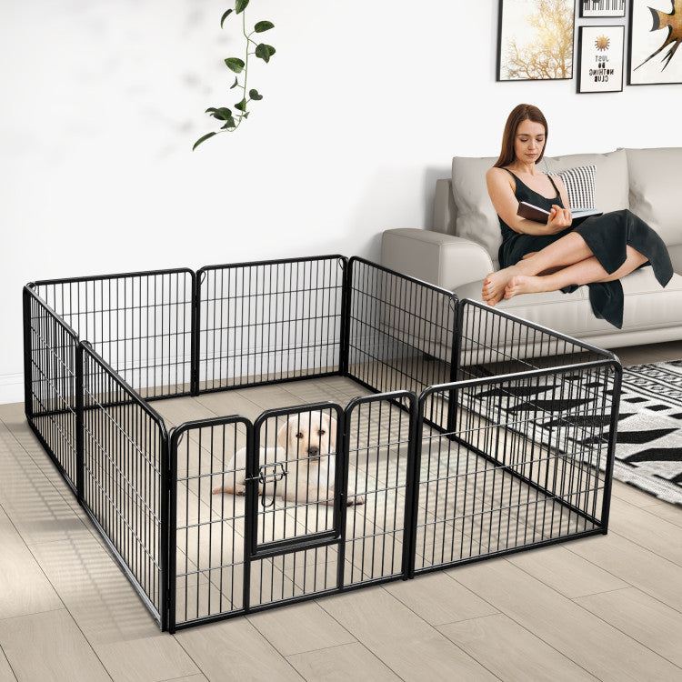 8-Panel Adjustable Metal Pet Playpen