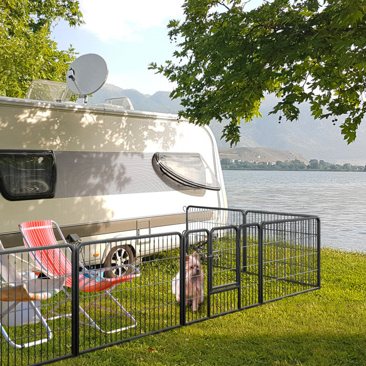 8-Panel Adjustable Metal Pet Playpen