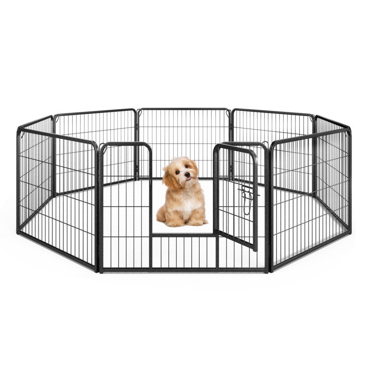 8-Panel Adjustable Metal Pet Playpen