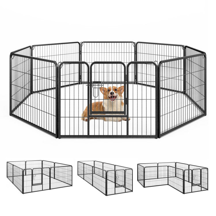 8-Panel Adjustable Metal Pet Playpen