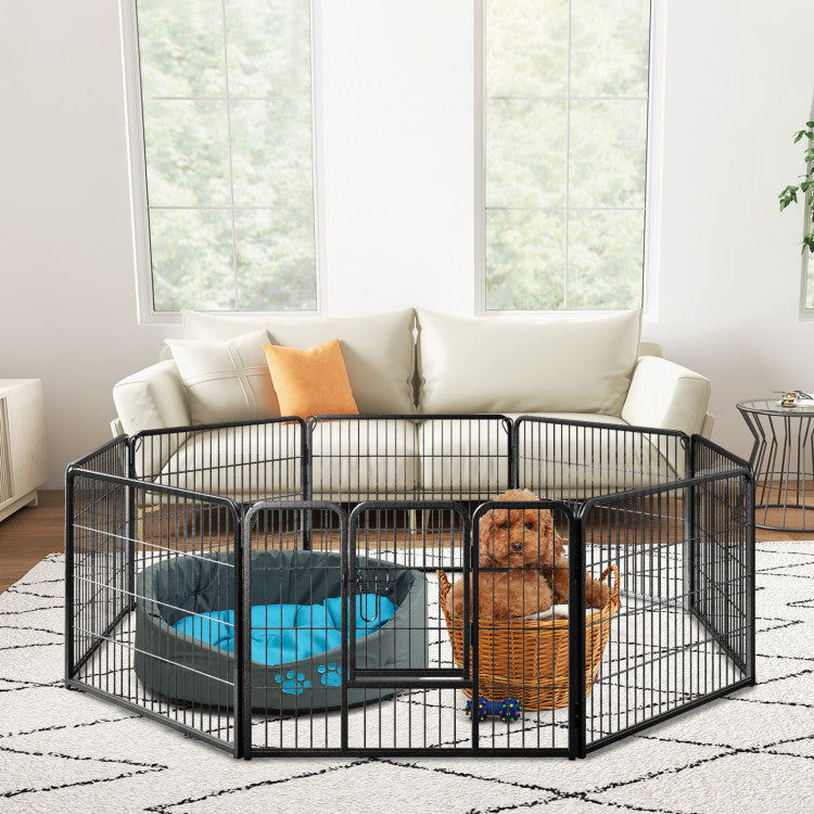 8-Panel Adjustable Metal Pet Playpen