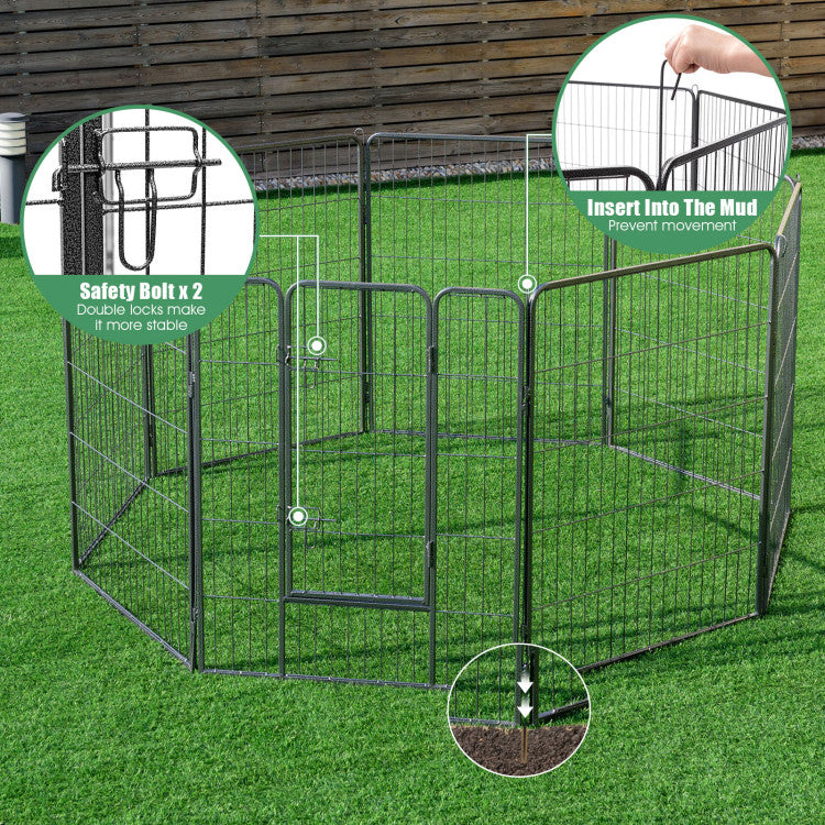 8-Panel Heavy-Duty Pet Playpen