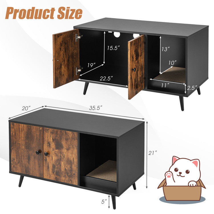 Hidden Cat Litter Box Cabinet